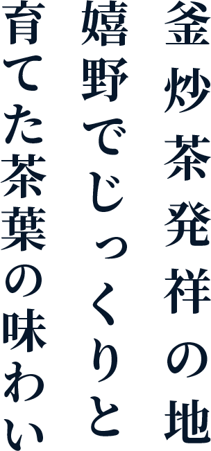 釜炒茶発祥の地、姫野でじっくりと育てた茶葉の味わい